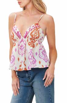 Geo Print Cotton Babydoll Camisole