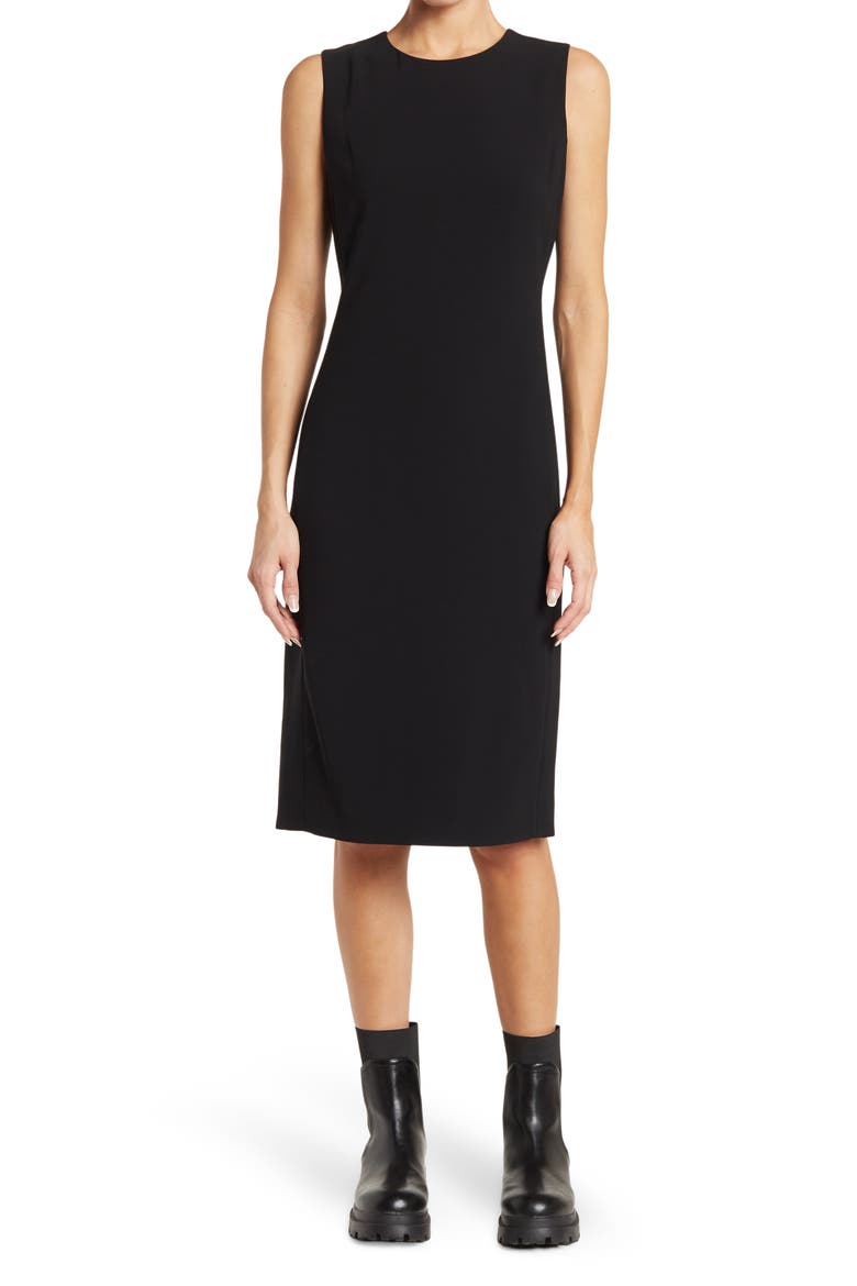Eano Modern Crepe Dress, Main, color, BLK