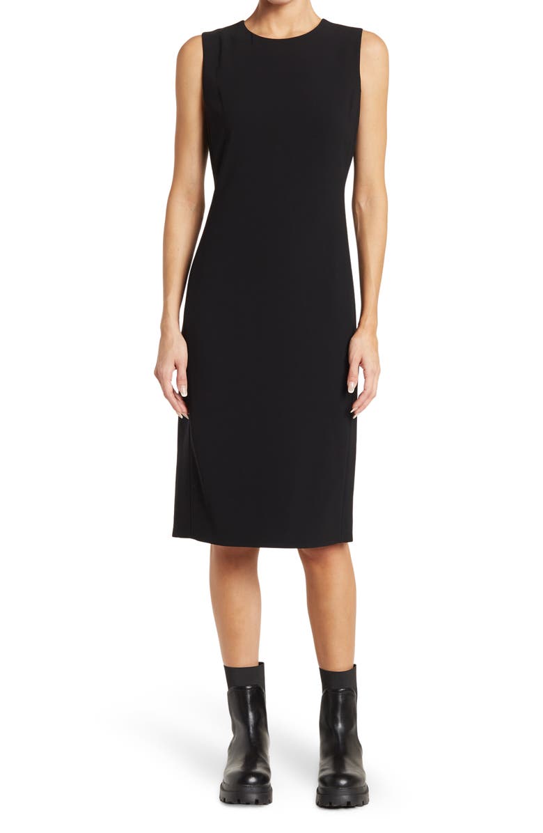 Theory Eano Modern Crepe Dress, Main, color, Blk