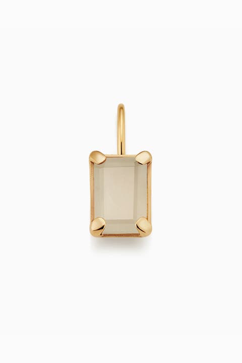 14K Gold Date Me Birthstone Pendant Charm