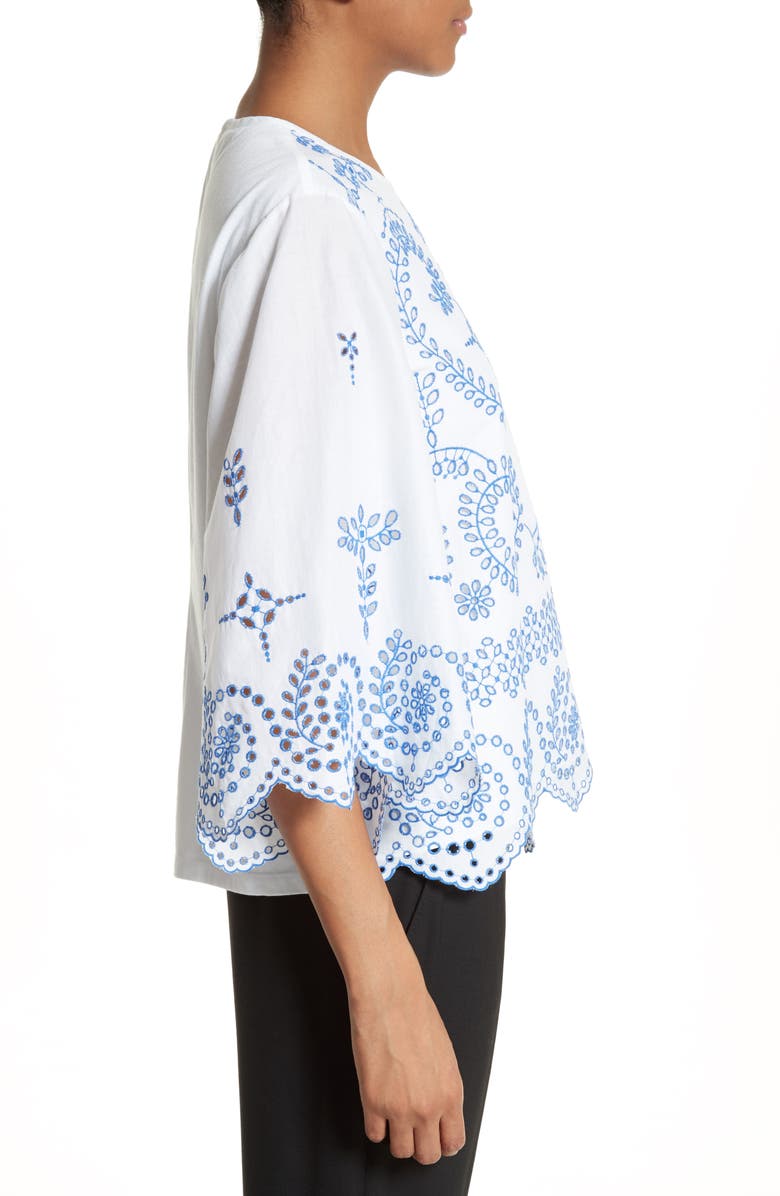 Tory Burch Mariana Broderie Anglaise Top, Alternate, color, White