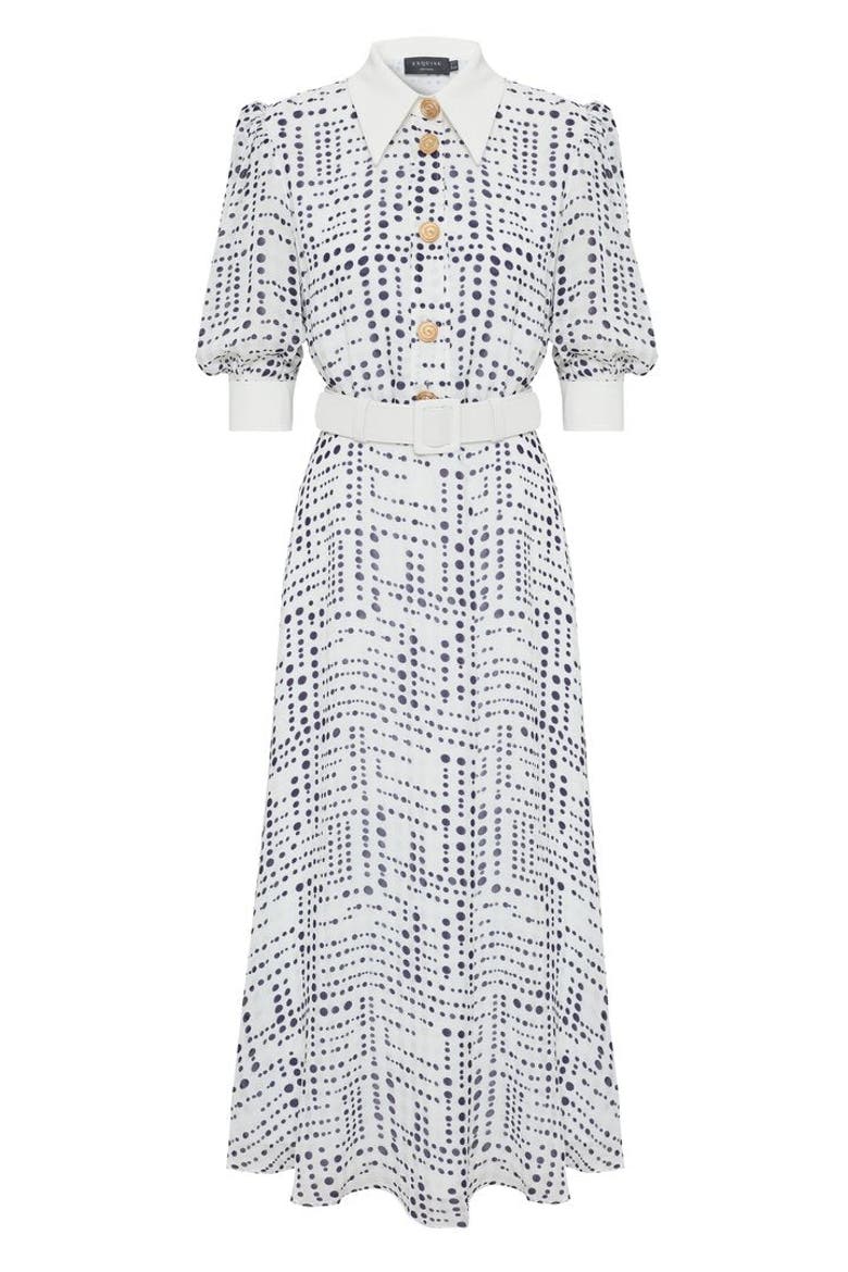 Sawyer Midi Dress, Alternate, color, BLUE-WHITE
