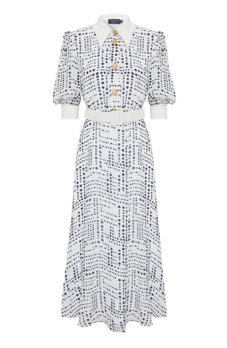 Exquise Sawyer Midi Dress, Alternate, color, Blue-White