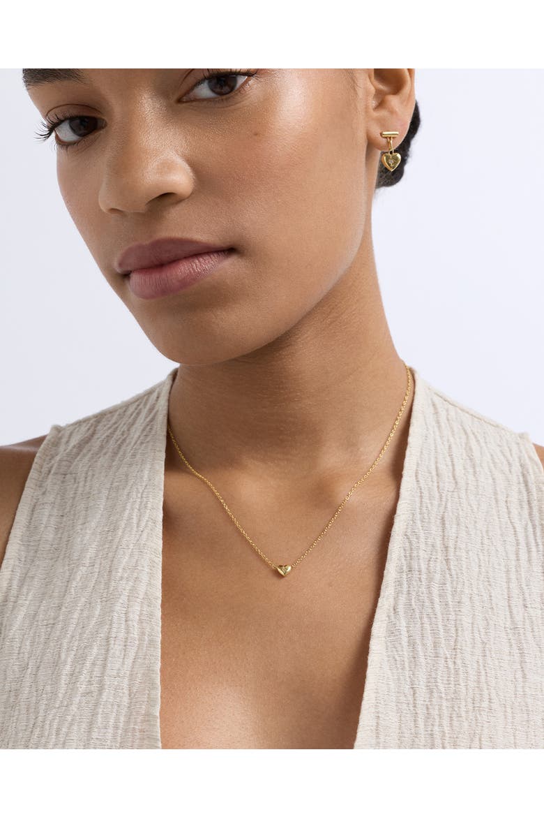 Gold Biography Mini Heart Necklace, Alternate, color, Gold