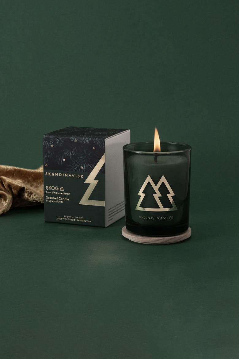 SKOG Special Gold Edition Scented Candle 200g, Alternate, color, Forest Green