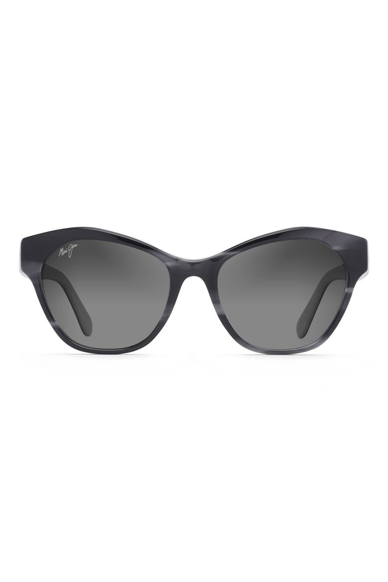 Kila 54.5mm Polarized Cat Eye Sunglasses, Main, color, BLACK W/ PEAL INTERIOR
