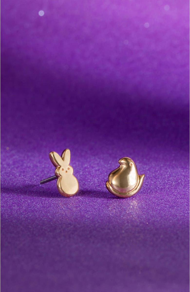 Alex and Ani Peeps<sup>®</sup> Mismatched Stud Earrings, Alternate, color, Gold