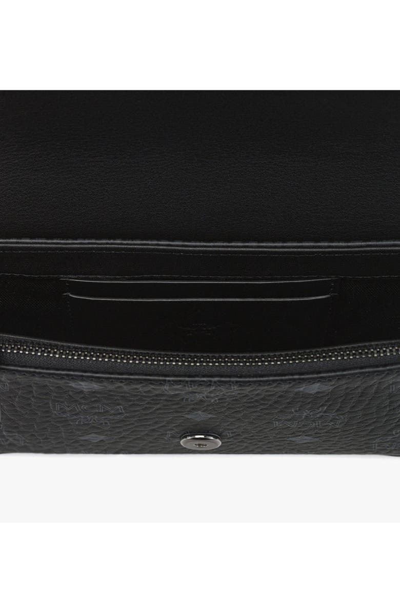 MCM Aren Phone Lanyard in Visetos, Alternate, color, Black