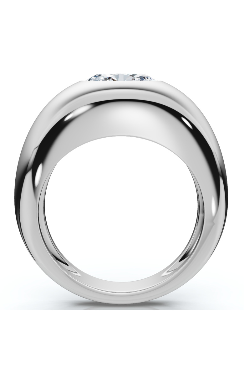 Bliss Diamond 1Ct Sideways Oval Bezel Solitaire Stackable Dome Band Gold Lab Grown, Alternate, color, 10K White Gold