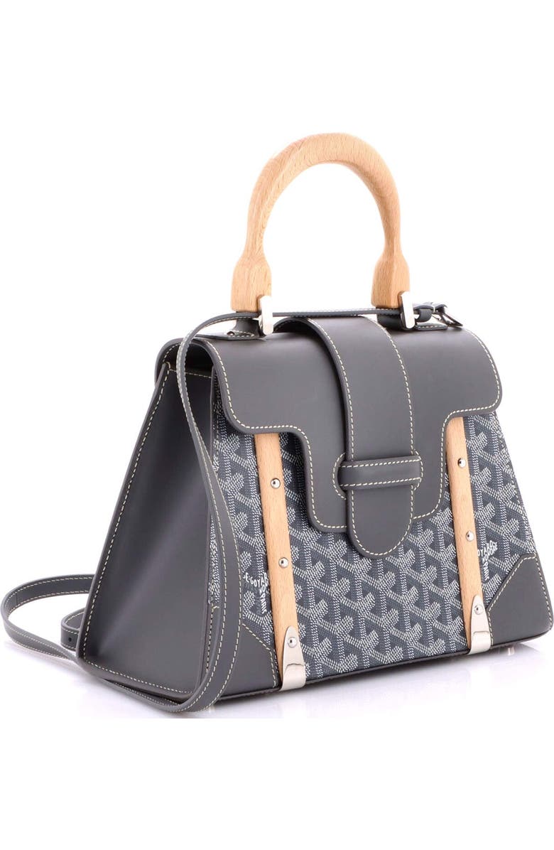 Pre-Owned Goyard Saigon Top Handle Bag Coated Canvas with Leather PM, Alternate, color, Gray