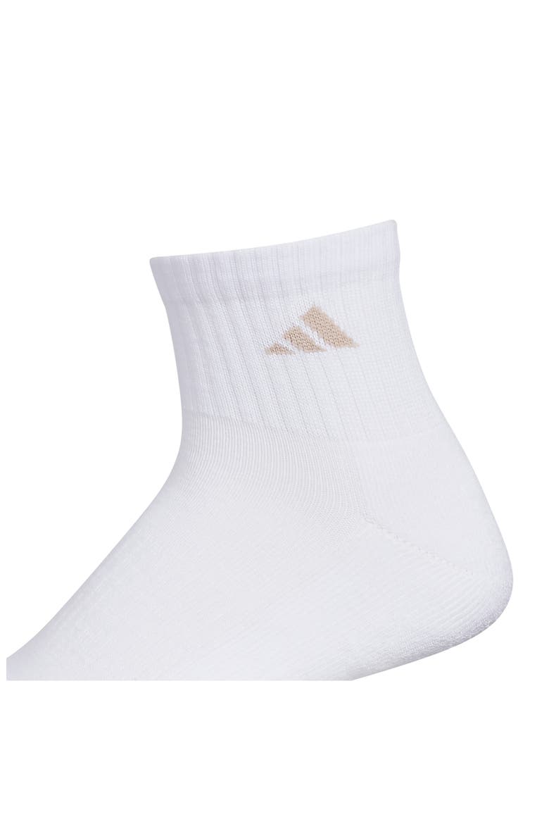 Assorted 3-Pack Cushioned Quarter Socks, Alternate, color, WHITE
