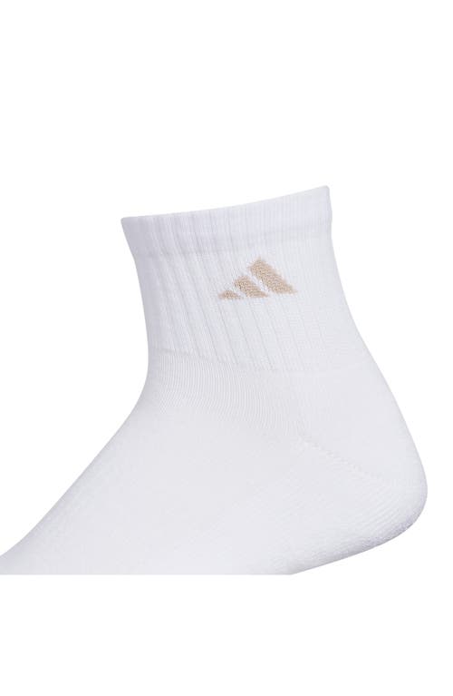 Adidas Originals Adidas Assorted 3-pack Cushioned Quarter Socks In White
