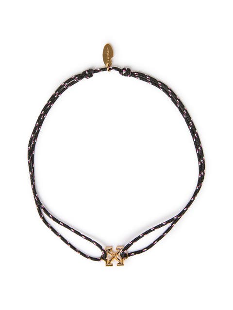Men's Black Rope Necklace With Arrow