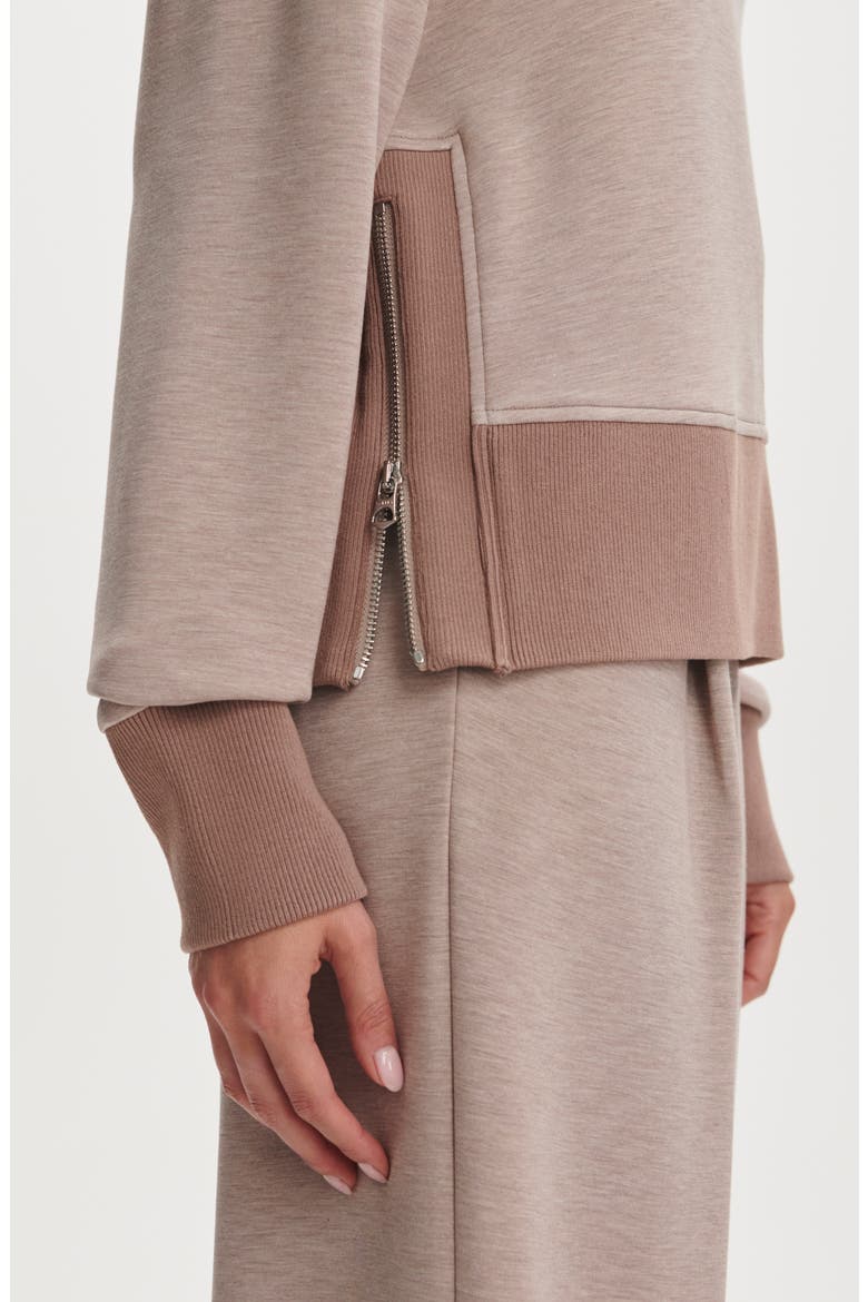 Philippe Crop Sweatshirt, Alternate, color, TAUPE MARL / GINGER SNAP