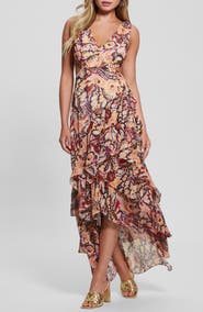 GUESS Leisha Sleeveless Ruffle High-Low Dress