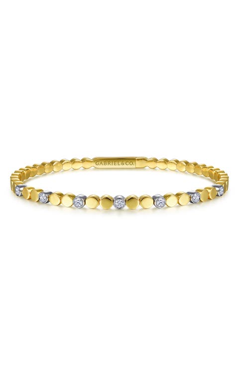 Demure 14K Gold & Diamond Bangle Bracelet