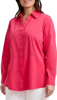 Foxcroft Taylor Non-Iron Long Sleeve Stretch Button-Up Shirt