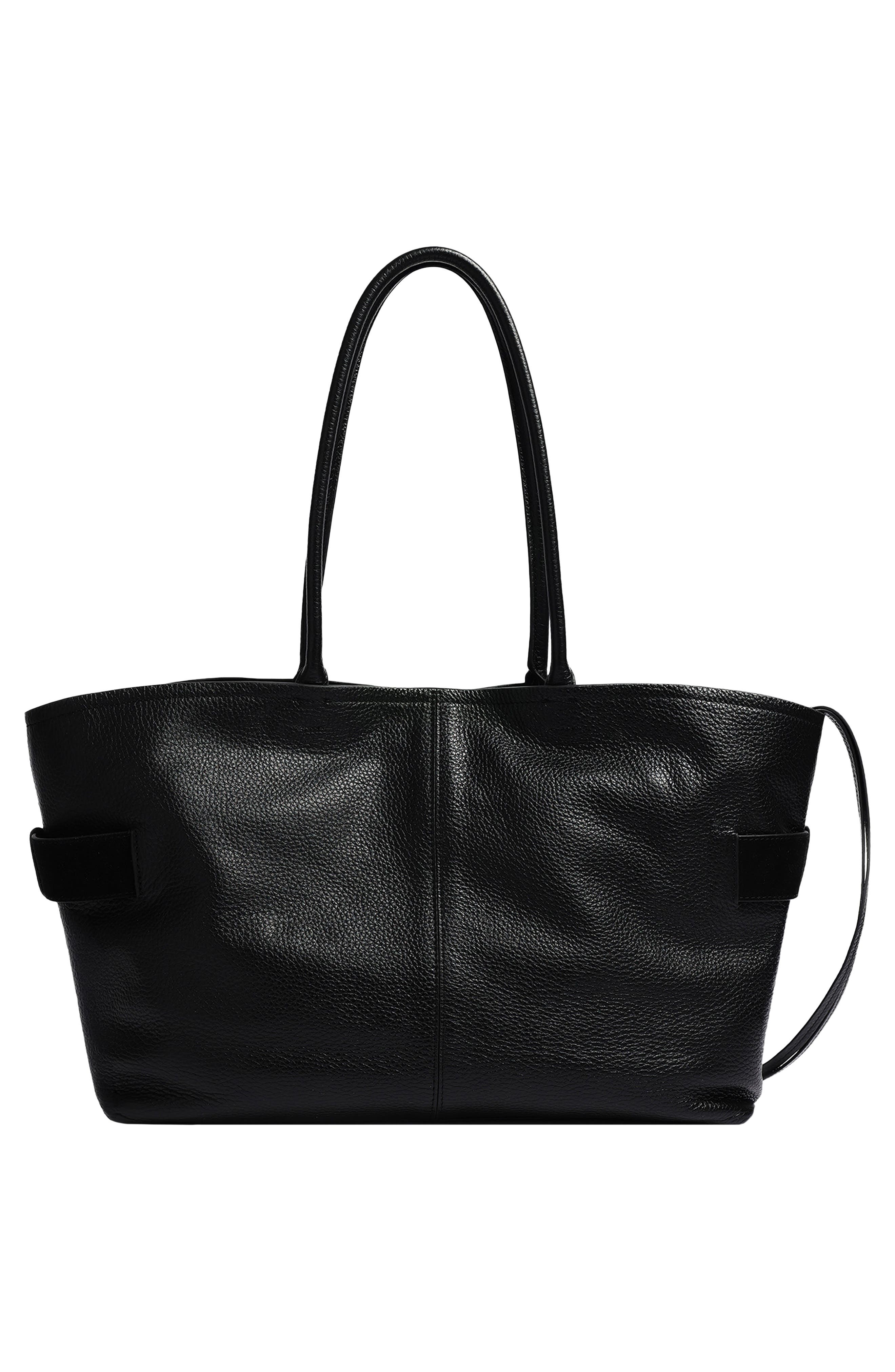 Bowery Leather Tote, Alternate, color, BLACK
