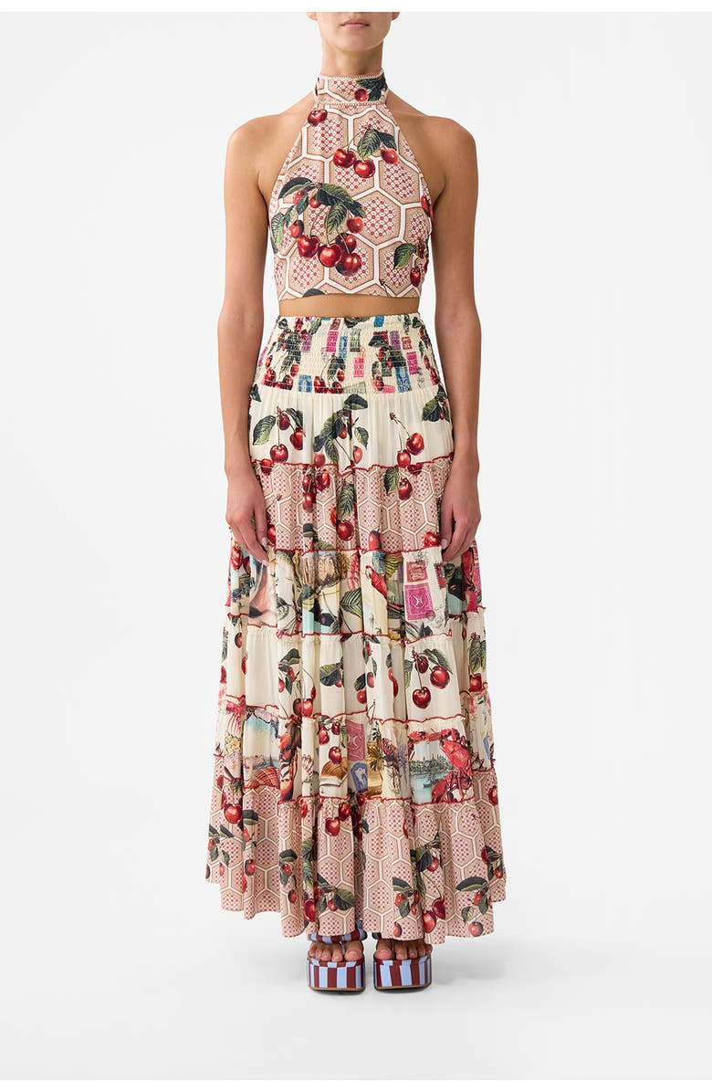 Camilla Halter Tie Back Top Notes From The Road, Main, color, Notes From The Road