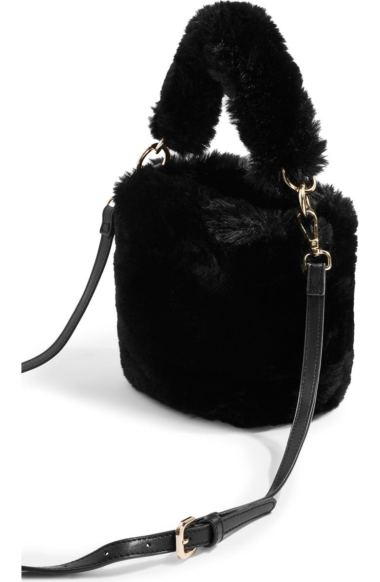 Topshop Teddy Faux Fur Bucket Bag, Alternate, color,