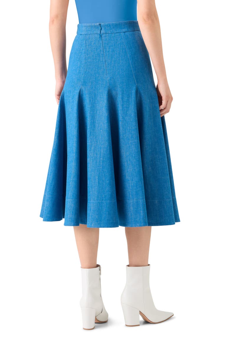 Denim Godet Skirt, Alternate, color, DENIM