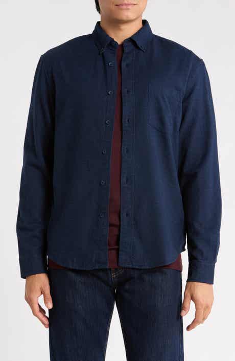 Cotton Flannel Button-Up Shirt