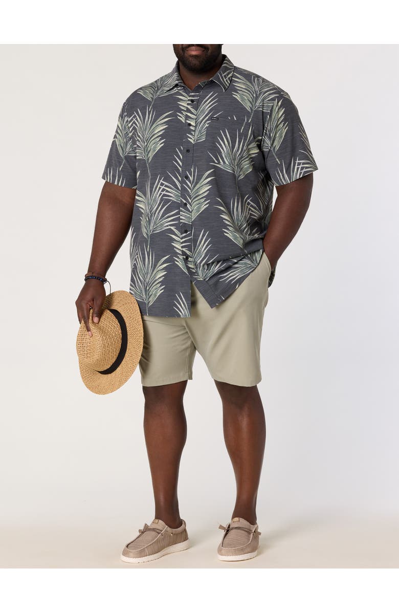 O'Neill Big & Tall Leaf Print Performance Sport Shirt, Alternate, color, Black