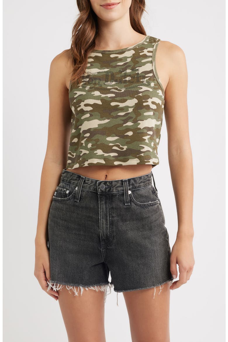 Camo Ribbed Tank, Main, color, OLIVE NIGHT CAMO