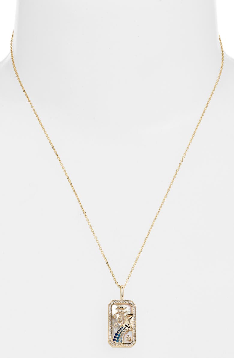 Melinda Maria Zodiac Pendant Necklace, Alternate, color, Gold-Aquarius