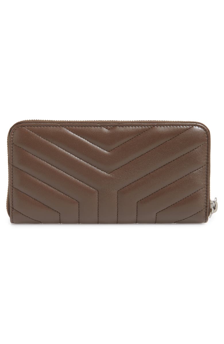Saint Laurent Loulou Matelassé Leather Zip-Around Wallet, Alternate, color, 