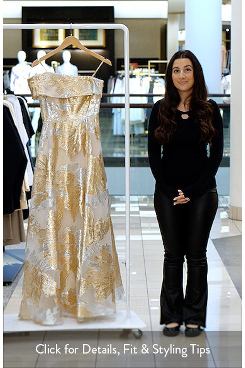One-Shoulder Metallic Jacquard Gown video
