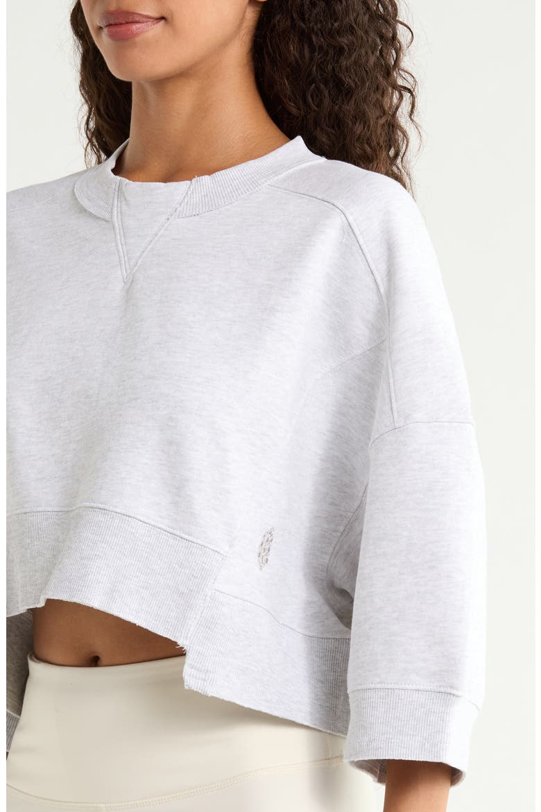 Intercept Cotton Blend Crop Sweatshirt, Alternate, color, WHITE HEATHER GREY