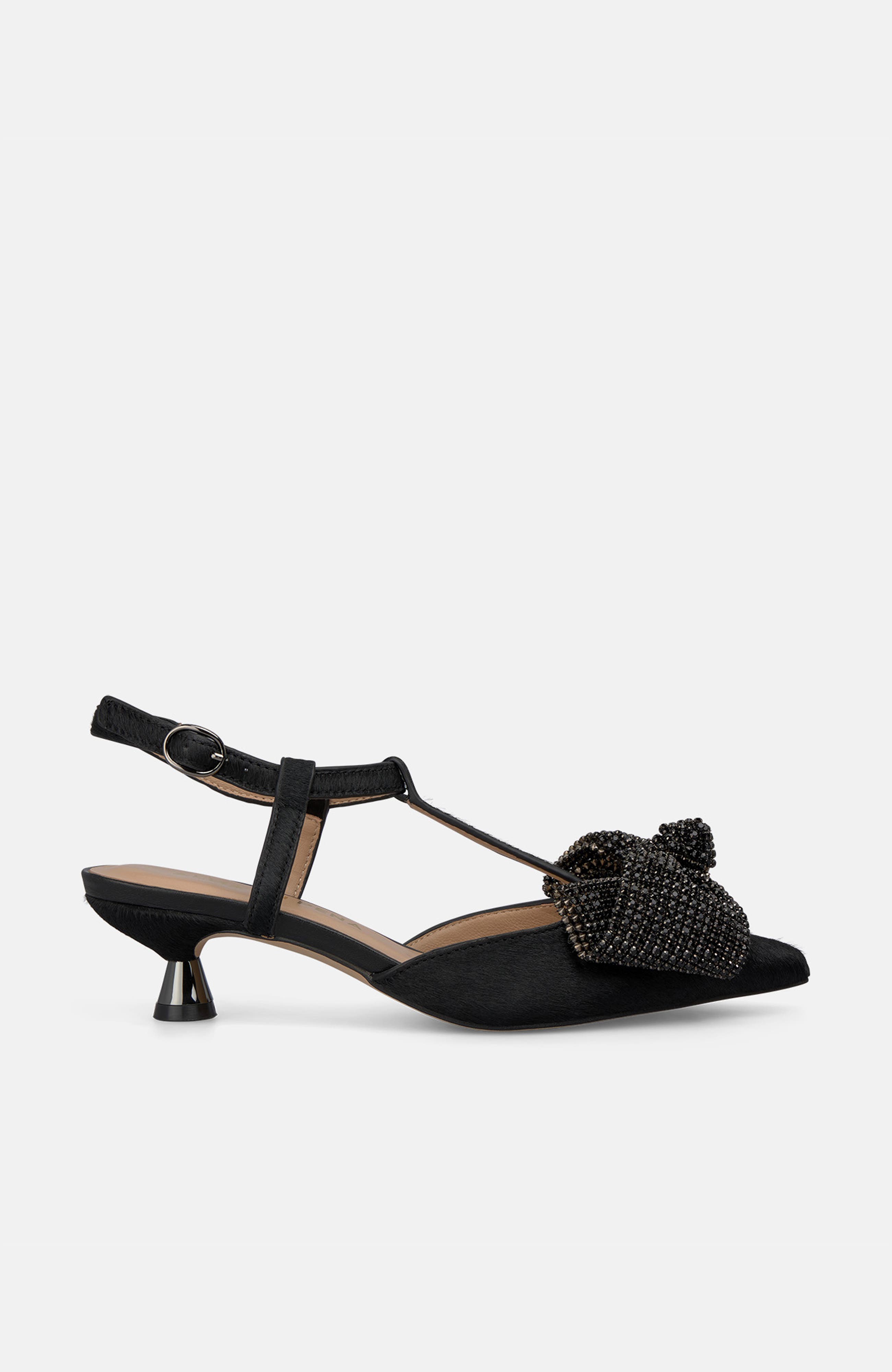Mini Bow Heeled Shoe, Alternate, color, Black