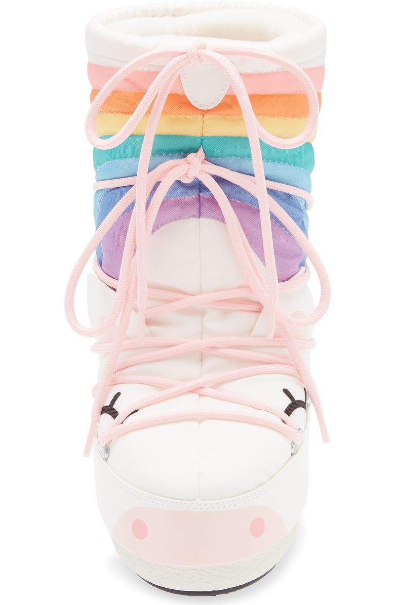 Moon Boot<sup>®</sup> Kids' Icon Unicorn Boot, Alternate, color, White/ Multicolor