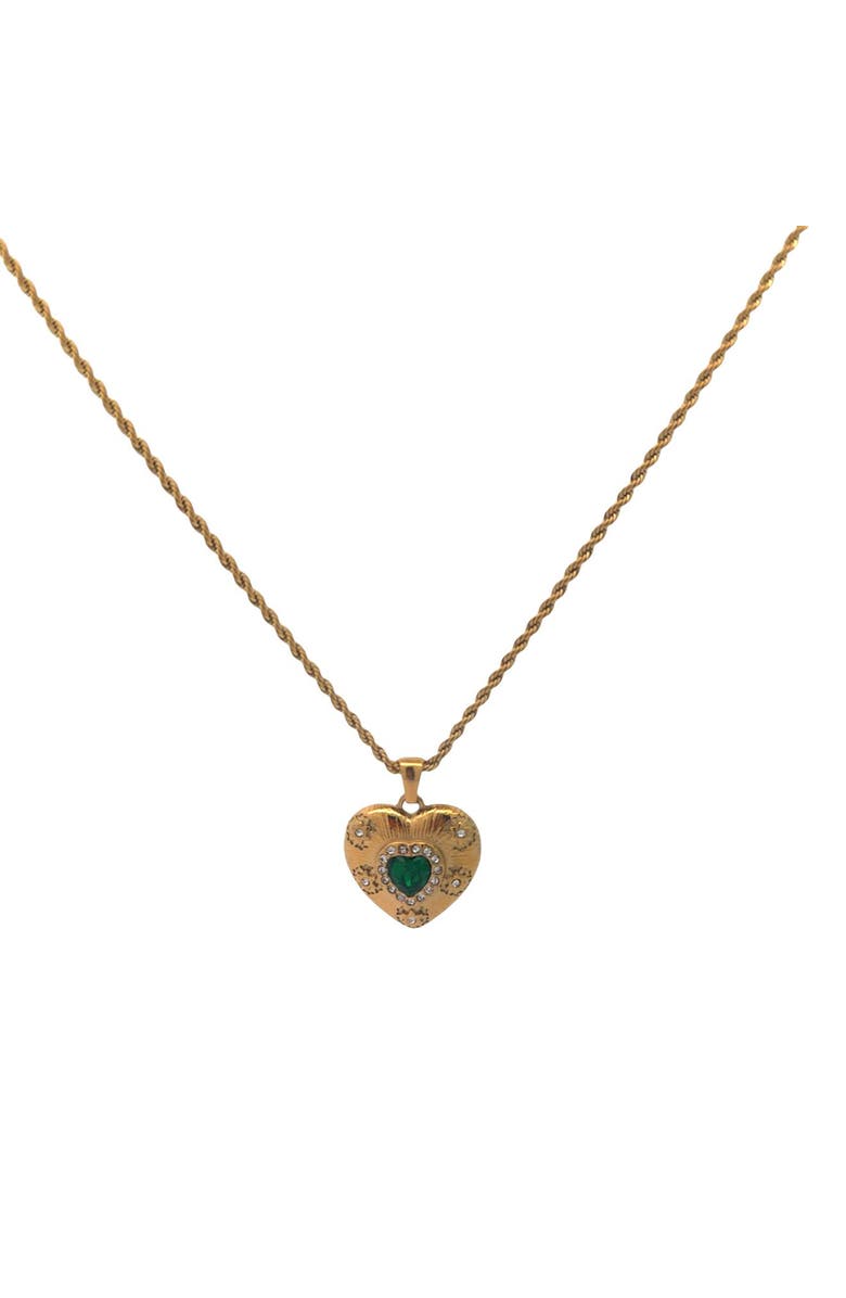 Gemini Jewelry Rope Chain Necklace with Heart Pendant, Alternate, color, Yellow