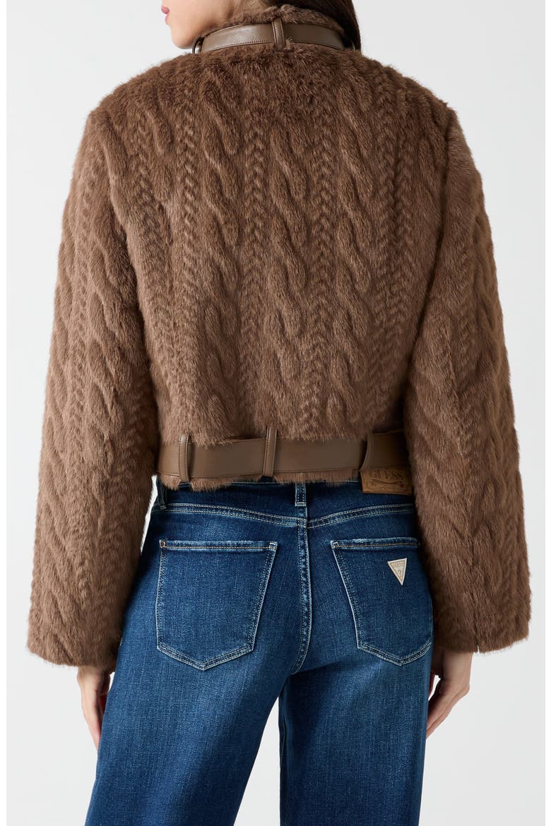 Laura Braided Faux Fur Cropped Jacket, Alternate, color, RAIN FOREST STREAM