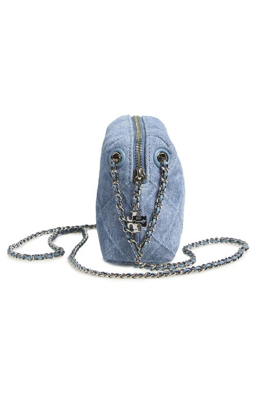 TORY BURCH TORY BURCH FLEMING DENIM SUEDE CROSSBODY BAG