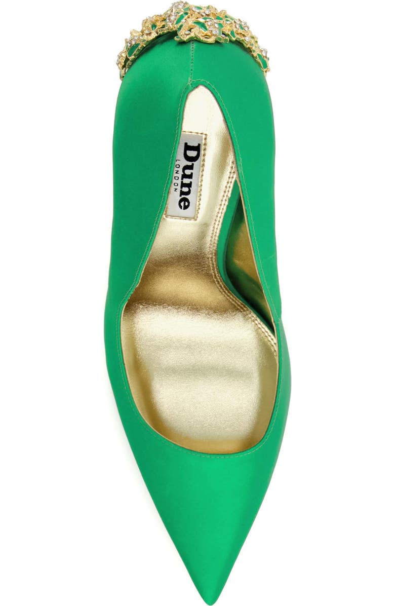 Dune London Audleys Pointed Toe Pump, Alternate, color, Green-Satin