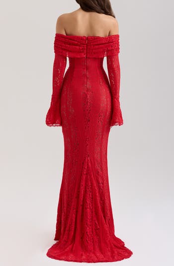 Belle Off the Shoulder Long Sleeve Mermaid Gown