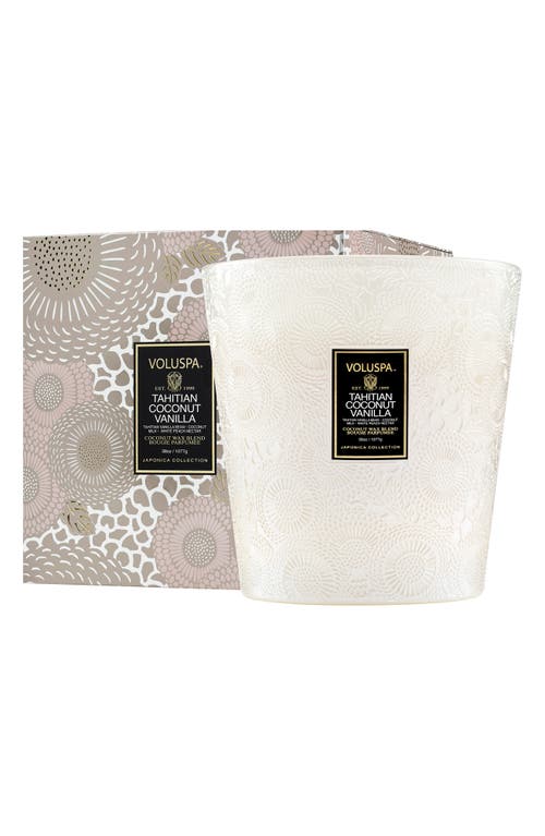 Voluspa Tahitian Coconut Vanilla Three-wick Hearth Candle In Neutral