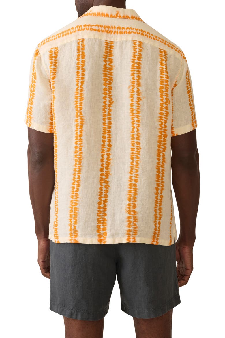 Shibori Palma Linen Camp Shirt, Alternate, color, CITRUS VALLEY