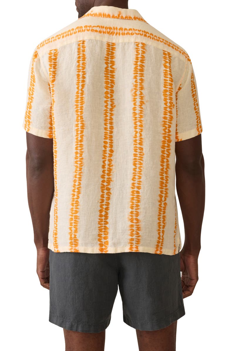 Faherty Shibori Palma Linen Camp Shirt, Alternate, color, Citrus Valley