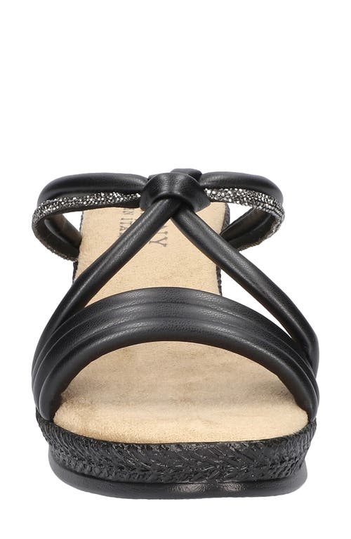 Tuscany By Easy Street® Elvera Womens Embellished Faux Leather Wedge Sandals In Black