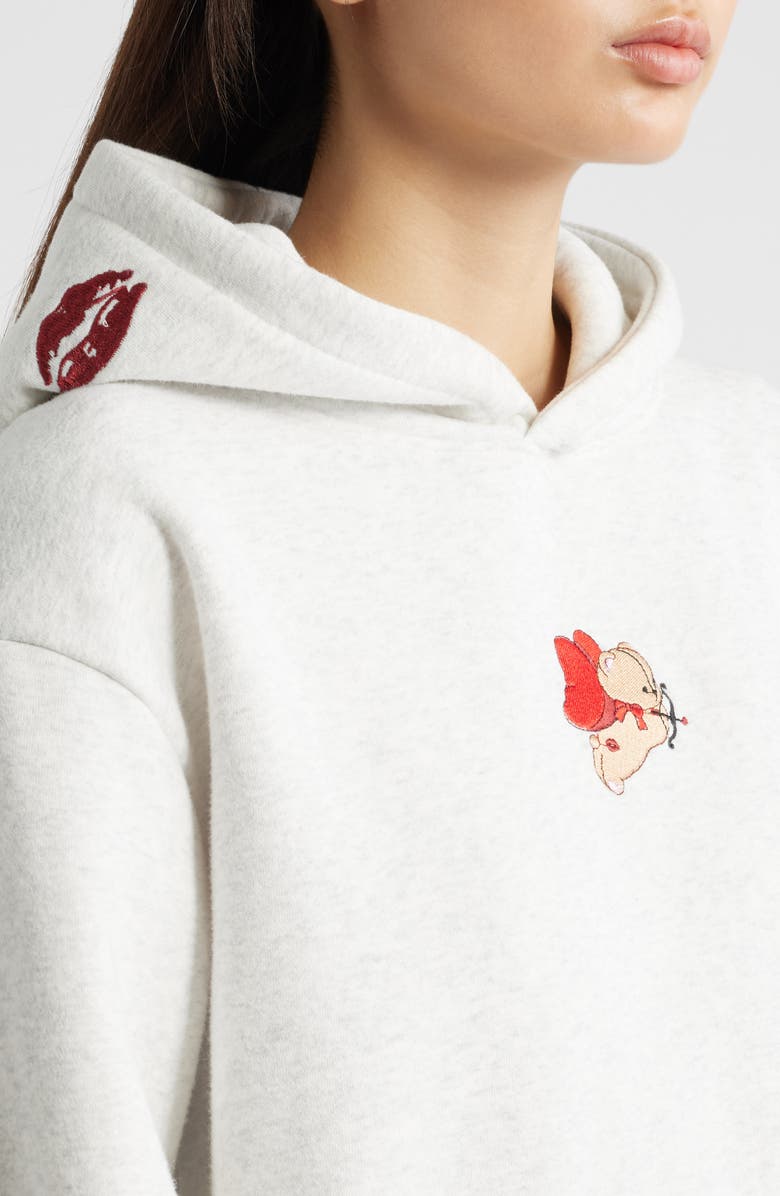 HAPPY CAMP3R Sweet Like Cherry Embroidered Hoodie, Alternate, color, Heather Gray