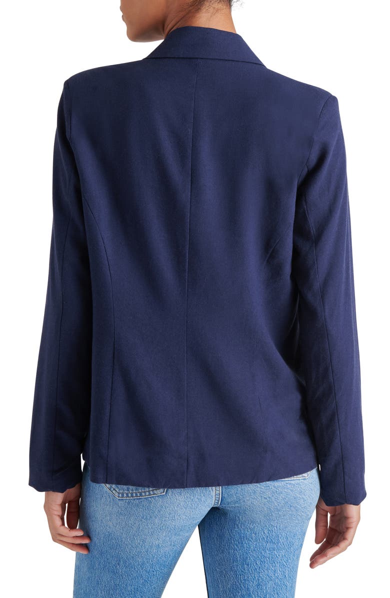 Steve Madden Payton Linen Blend Blazer, Alternate, color, Marine