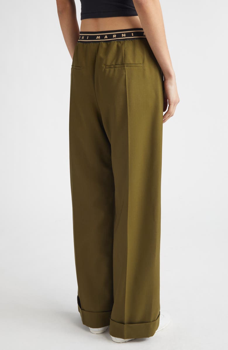 Marni Tropical Virgin Wool Straight Leg Pants, Alternate, color, 00V51dusty Olive