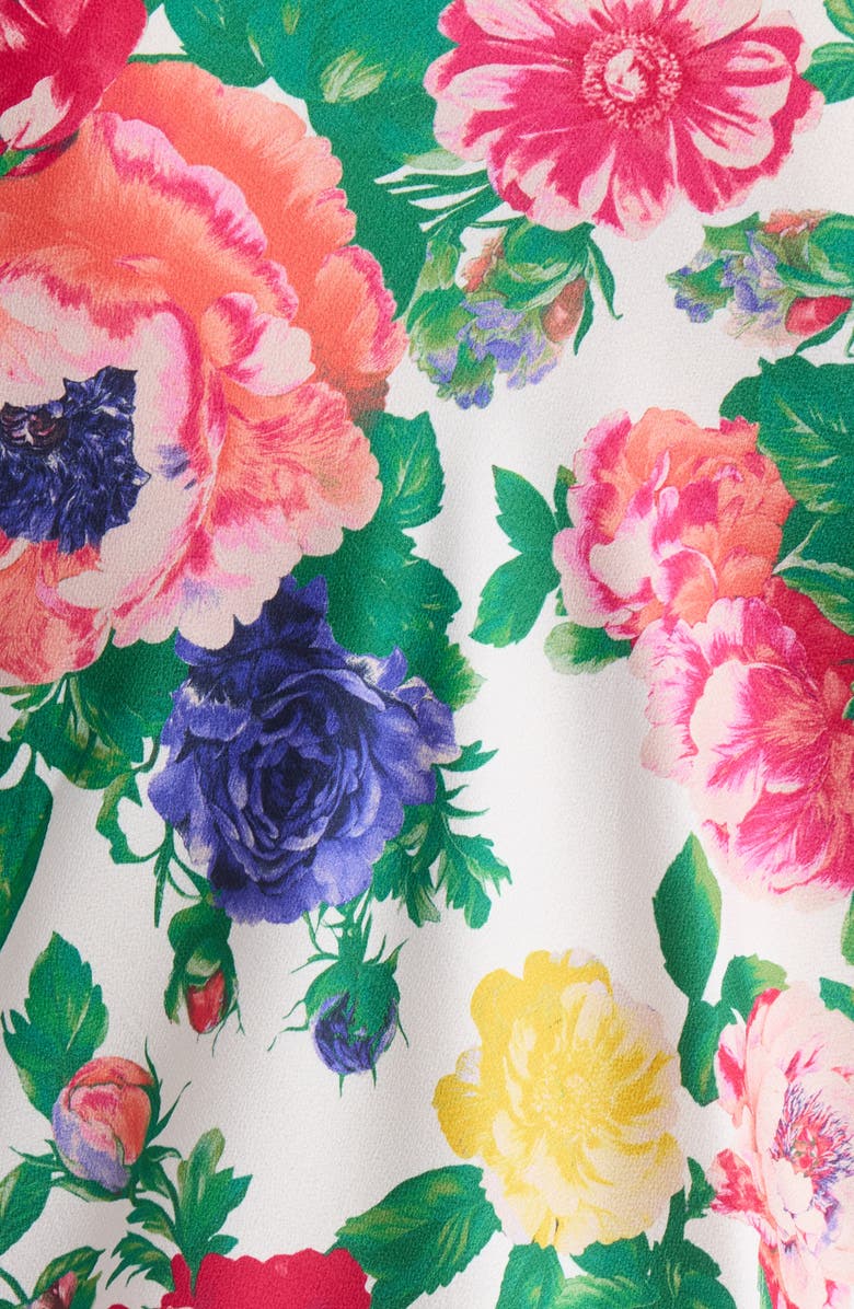 Tahari ASL Floral Tie Neck Satin Top, Alternate, color, Ivory Multi