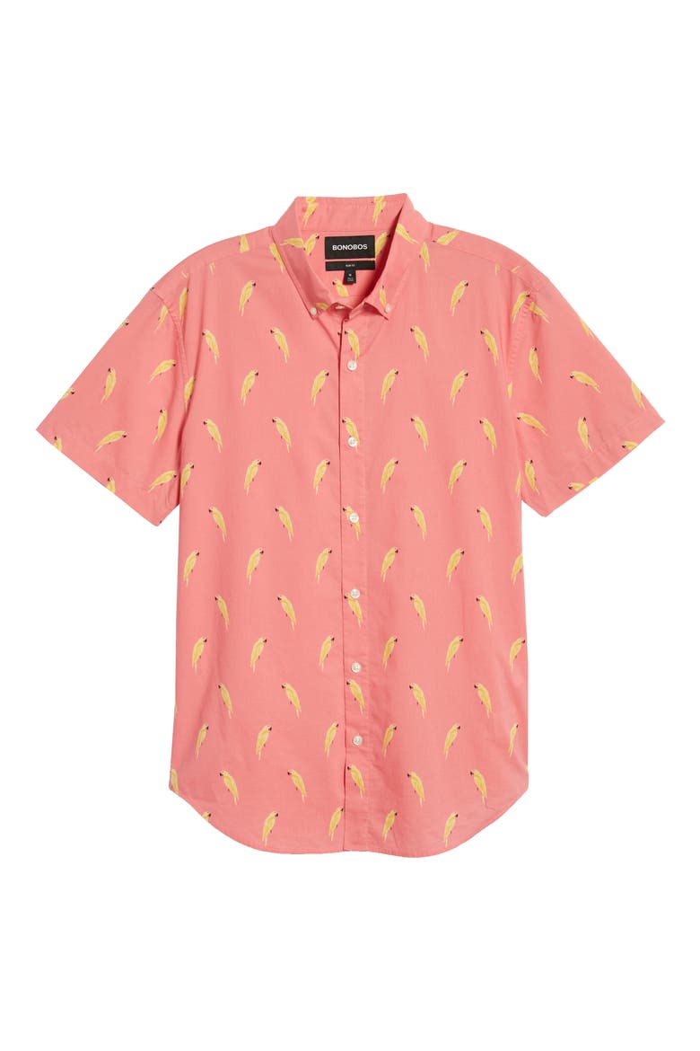 Riviera Slim Fit Macaw Print Shirt, Alternate, color, MACAW STAMP