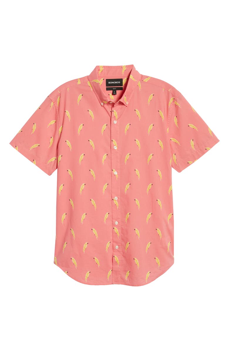 Bonobos Riviera Slim Fit Macaw Print Shirt, Alternate, color, 
