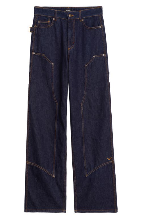Zadig & Voltaire Perya Straight Leg Cargo Jeans In Blue